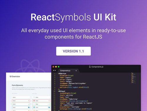 CreativeMarket – ReactSymbols 1.1.0 – React.js And Sketch