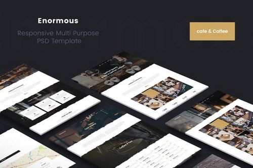 Enormous Cafe Coffee PSD Template