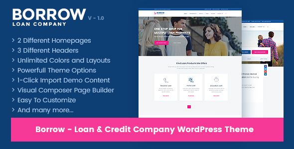 Borrow v1.2.0 – Loan Company Responsive WordPress Theme