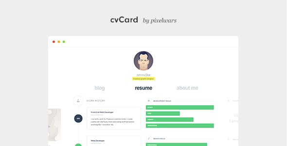 cvCard WP v1.3.7 – Responsive vCard WordPress Theme