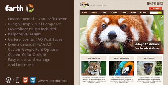 Earth v4.3 – Eco/Environmental NonProfit WordPress Theme