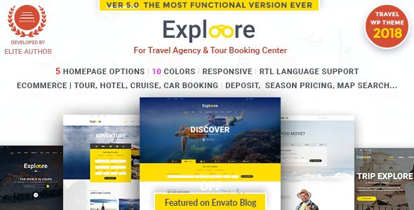 EXPLOORE v5.0 – Tour Booking Travel WordPress Theme