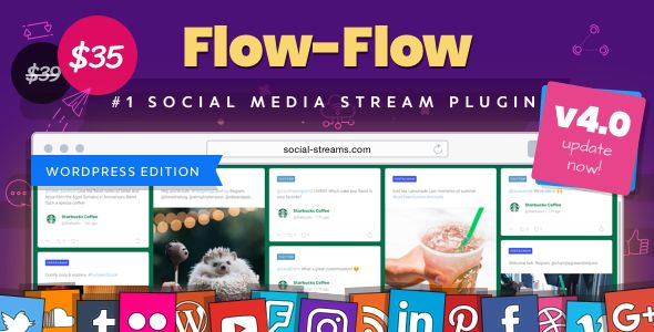 Flow-Flow v4.0.3 – WordPress Social Stream Plugin