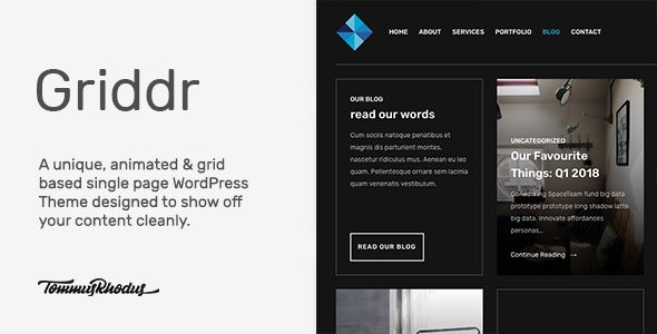 Griddr v1.0.1 – Animated Grid Creative WordPress Theme