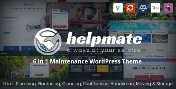 Helpmate v1.0.9 – 6 in 1 Maintenance WordPress Theme
