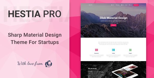 Hestia Pro v2.1.0 – Sharp Material Design Theme For Startups