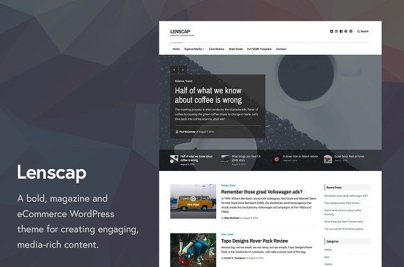 CreativeMarket – Lenscap v1.3.2 – Magazine and eCommerce Theme