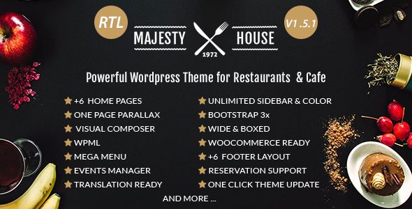 Majesty v1.5.1 – Restaurant WooCommerce WordPress Theme