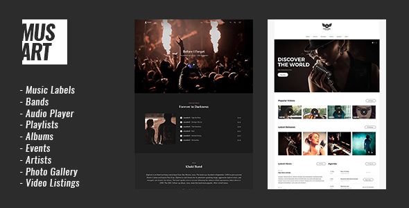 Musart v1.0.1 – Music Label And Artists WordPress Theme