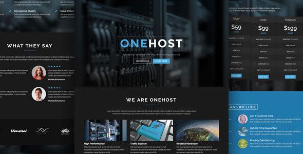 Onehost v1.3.9 – One Page WordPress Hosting Theme + WHMCS