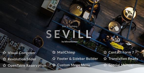 Sevill v1.0.5 – Restaurant Cafe WordPress Theme