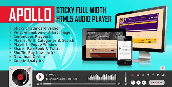 Apollo v1.2.1 – Sticky Full Width HTML5 Audio Player