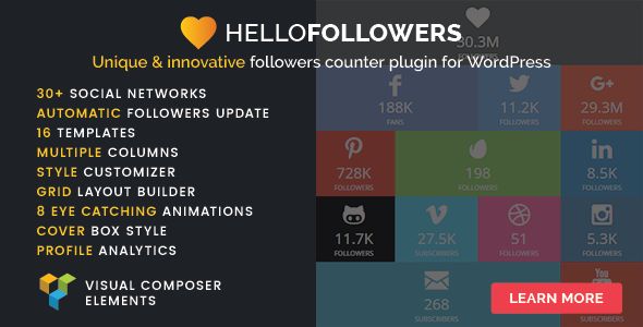Hello Followers v1.0 – Social Counter Plugin for WordPress