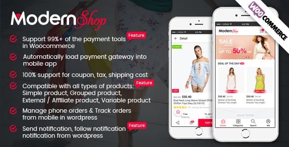 ModernShop – Full Mobile Woocommerce App