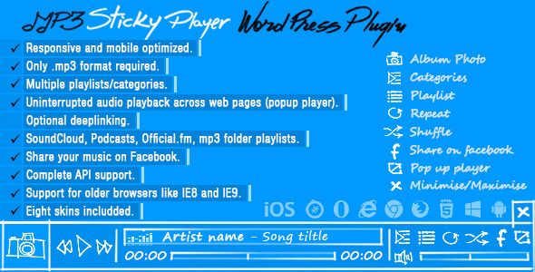 MP3 Sticky Player v5.5 – WordPress Plugin