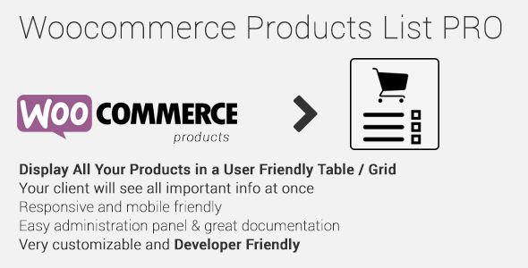 Woocommerce Products List Pro v1.1.15